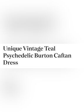 OS Unique Vintage Floral Wave Caftan Dress in Teal Green